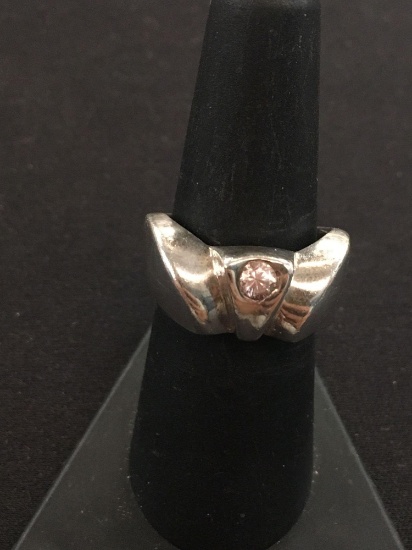 Thick Modernist Sterling Silver Ring - Size 7