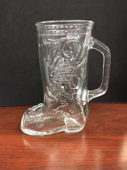 Vintage Glass Cowboy Boot Mug