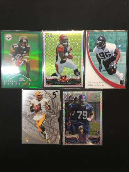 Lot of 5 Football Insert, Serial Numbered, and Star Cards!