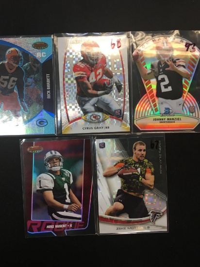 Lot of 5 Football Insert, Serial Numbered, and Star Cards!