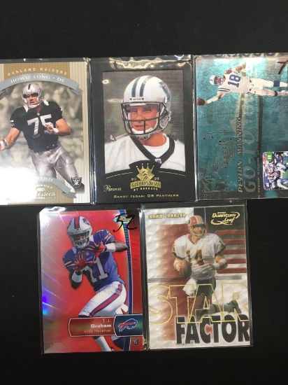 Lot of 5 Football Insert, Serial Numbered, and Star Cards!