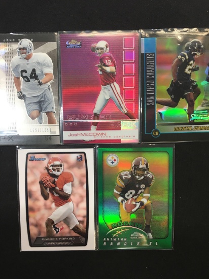 Lot of 5 Football Insert, Serial Numbered, and Star Cards!