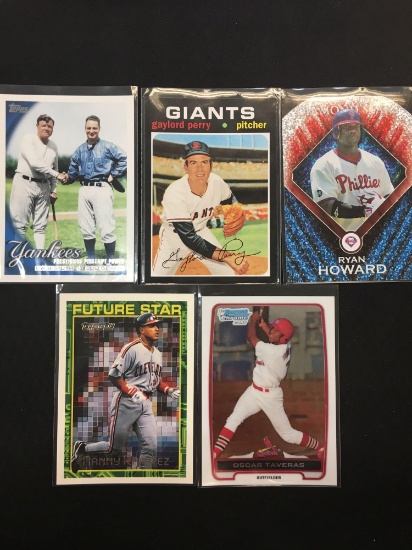 Lot of 5 Baseball Insert, Serial Numbered, and Star Cards!