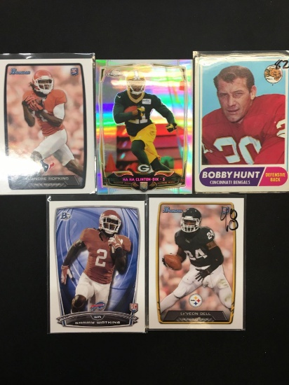 Lot of 5 Football Insert, Serial Numbered, and Star Cards!