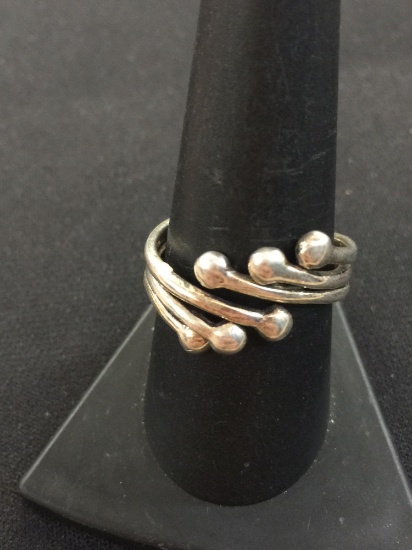 Signed Multi Band Sterling Silver Ring - Sz 10 (5 Grams)