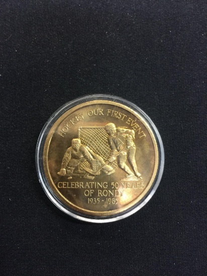 1985 Hockey Our First Event Celebrating 50 Years of Rondy Rare Token Medal Coin