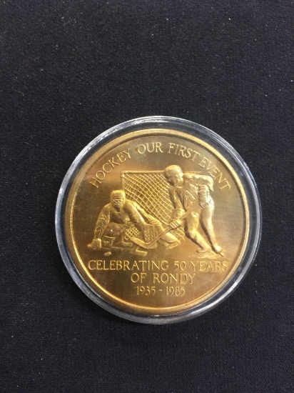 1985 Hockey Our First Event Celebrating 50 Years of Rondy Rare Token Medal Coin