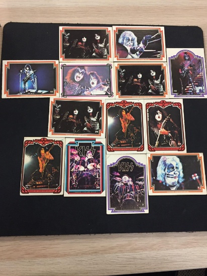 12 Card Lot of 1978 KISS Band Vintage Trading Cards