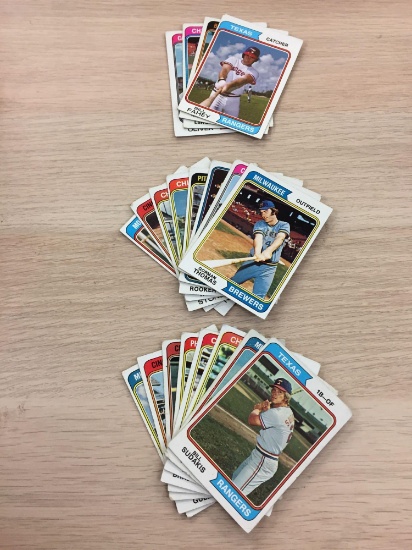 20 Card Lot of 1974 Topps Baseball Vintage Cards