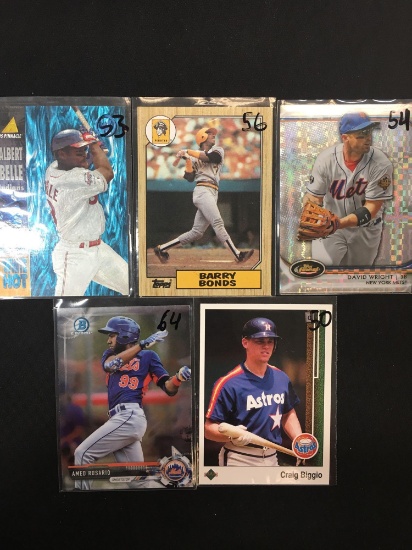 Lot of 5 Baseball Insert, Serial Numbered, and Star Cards!