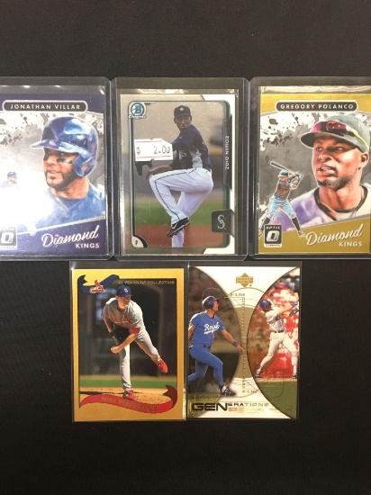 Lot of 5 Baseball Insert, Serial Numbered, and Star Cards!