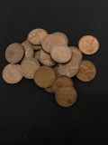 25 Count Lot of United States Lincoln Cent Wheat Pennies