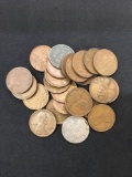 25 Count Lot of United States Lincoln Cent Wheat Pennies