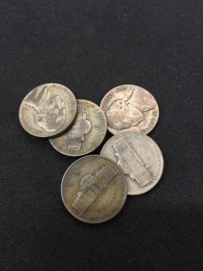 1940's US WWII Jefferson Nickel Emergency Issue War Nickel - 35% Silver Coin