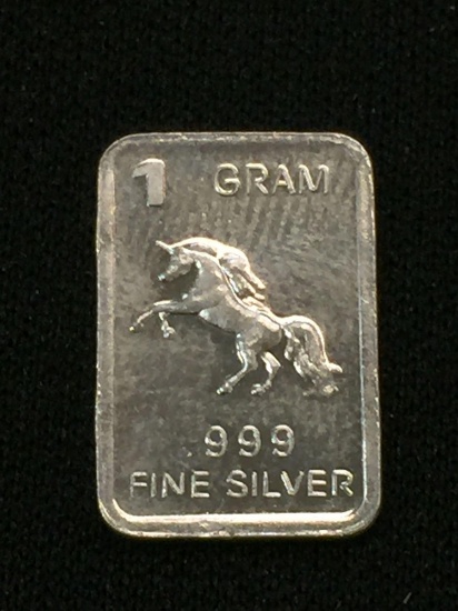 1 Gram .999 Fine Silver Unicorn Bullion Round