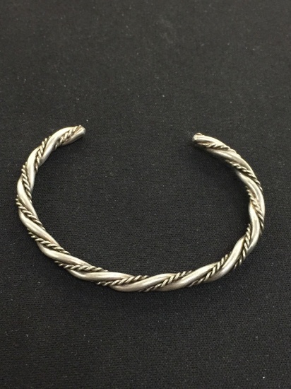 Hand-Braided Sterling Silver Cuff Bracelet - 12 Grams