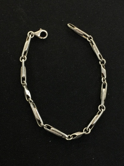 Uniquely Designed Sterling Silver 8" Bar Link Bracelet - 9 Grams