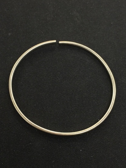 Classic 2mm Wide Sterling Silver Open Bangle Bracelet - 10 Grams