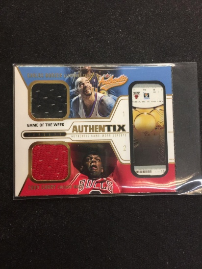 2003-04 Fleer Authentix Carlos Boozer & Eddy Curry Dual Jersey Card