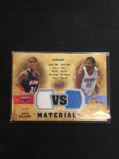 2009-10 Upper Deck Vs Materials Marvin Williams & Nene Dual Jersey Card /600