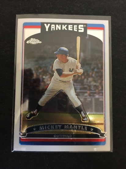 2006 Topps Chrome Mickey Mantle Yankees Baseball Card