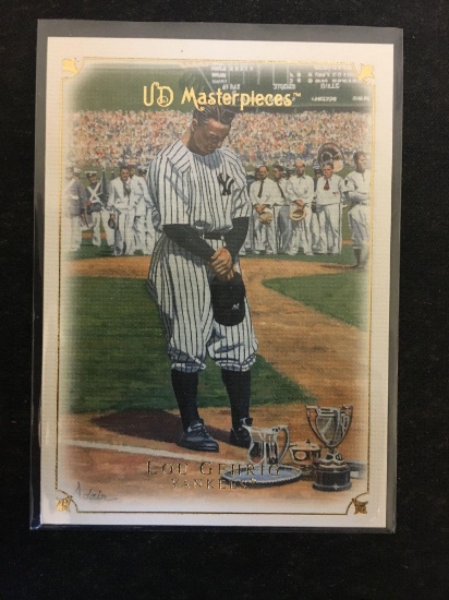 2007 UD Masterpieces Lou Gehrig Yankees Baseball Card