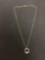 Pearl Accented Gold-Tone Sterling Silver Pendant w/ 18