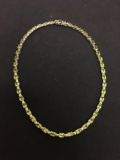 Thai Designed Oval Faceted Peridot Sterling Silver 18