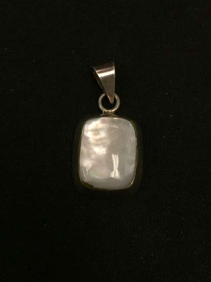 Cushion Shaped Mother of Pearl Sterling Silver Pendant