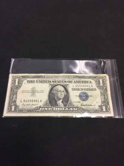 1957 United States $1 Silver Certificate Currency Bill Note