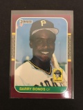 1987 Donruss Opening Day #163 Barry Bonds Pirates Giants Rookie Baseball Card
