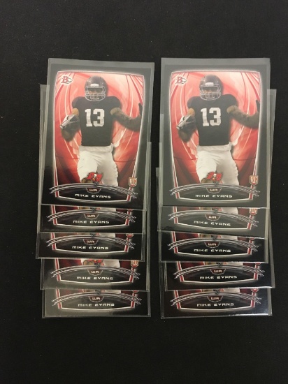 10 Card Lot of 2014 Bowman Black Mike Evans Bucs Rookie Football Cards