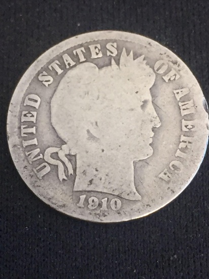 1910-D United States Barber Dime - 90% Silver Coin