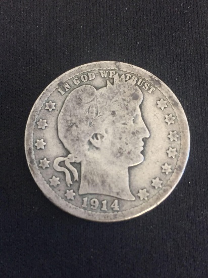 1914-D United States Barber Quarter - 90% Silver Coin