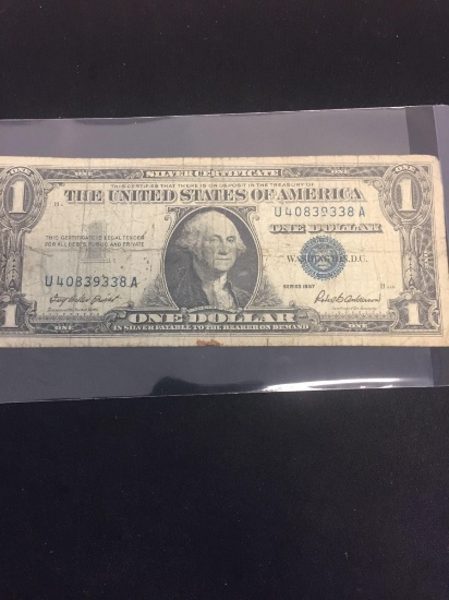 1957 United States $1 Washington Silver Certificate Bill Currency Note