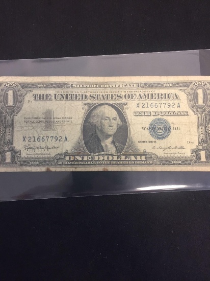 1957-B United States $1 Washington Silver Certificate Bill Currency Note