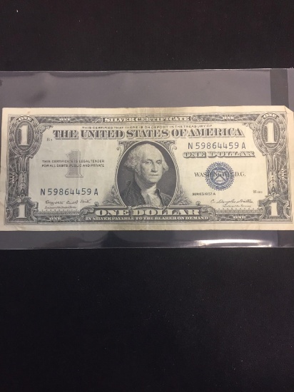 1957-A United States $1 Washington Silver Certificate Bill Currency Note