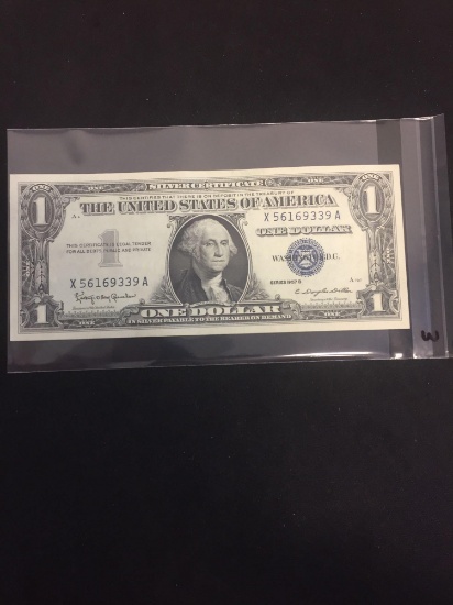 1957-B United States $1 Washington Silver Certificate Bill Currency Note - Crisp