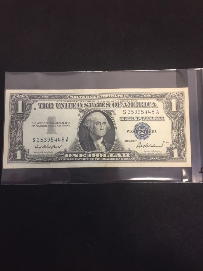 1957 United States $1 Washington Silver Certificate Bill Currency Note