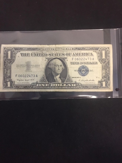 1957-A United States $1 Washington Silver Certificate Bill Currency Note