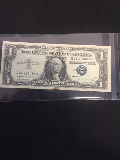 1957-A United States $1 Washington Silver Certificate Bill Currency Note