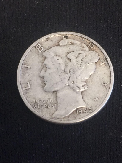 1942 United States Mercury Dime - 90% Silver Coin