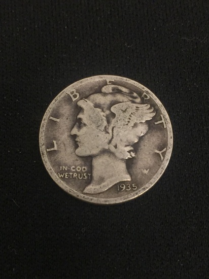 1935 United States Mercury Dime - 90% Silver Coin