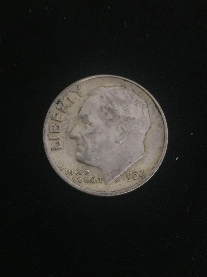 1964 United States Roosevelt Dime - 90% Silver Coin