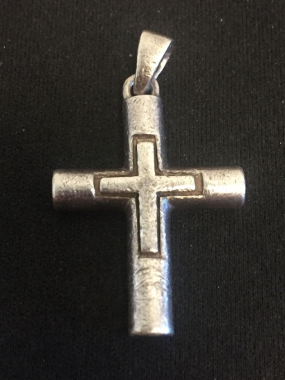 Rustic Sterling Silver Cross Pendant