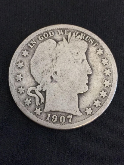 1907-S United States Barber Half Dollar - 90% Silver Coin