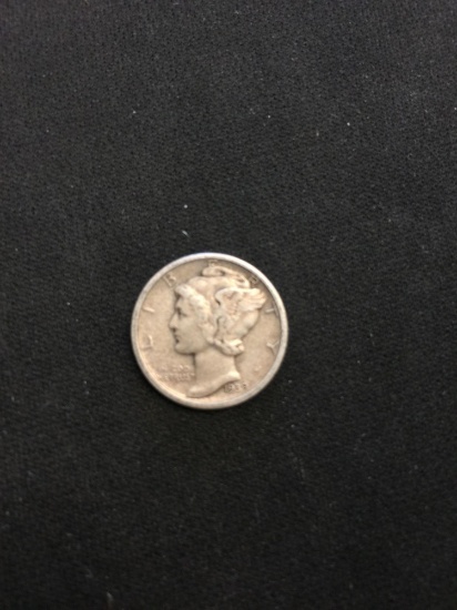 1939-D United States Mercury Silver Dime - 90% Silver Coin