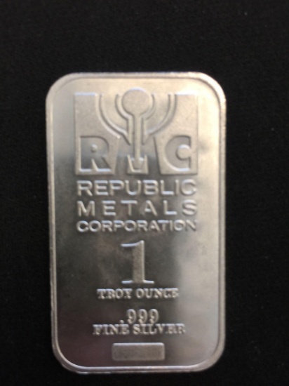 1 Troy Ounce .999 Fine Silver Republic Metals Silver Bullion Bar