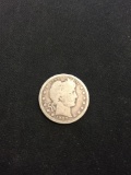 1907 United States Barber Silver Quarter - 90% Silver Coin