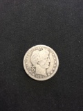 1907 United States Barber Silver Quarter - 90% Silver Coin